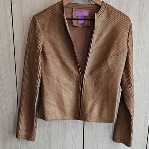 Suzanne Somers Bronze Leather Jacket